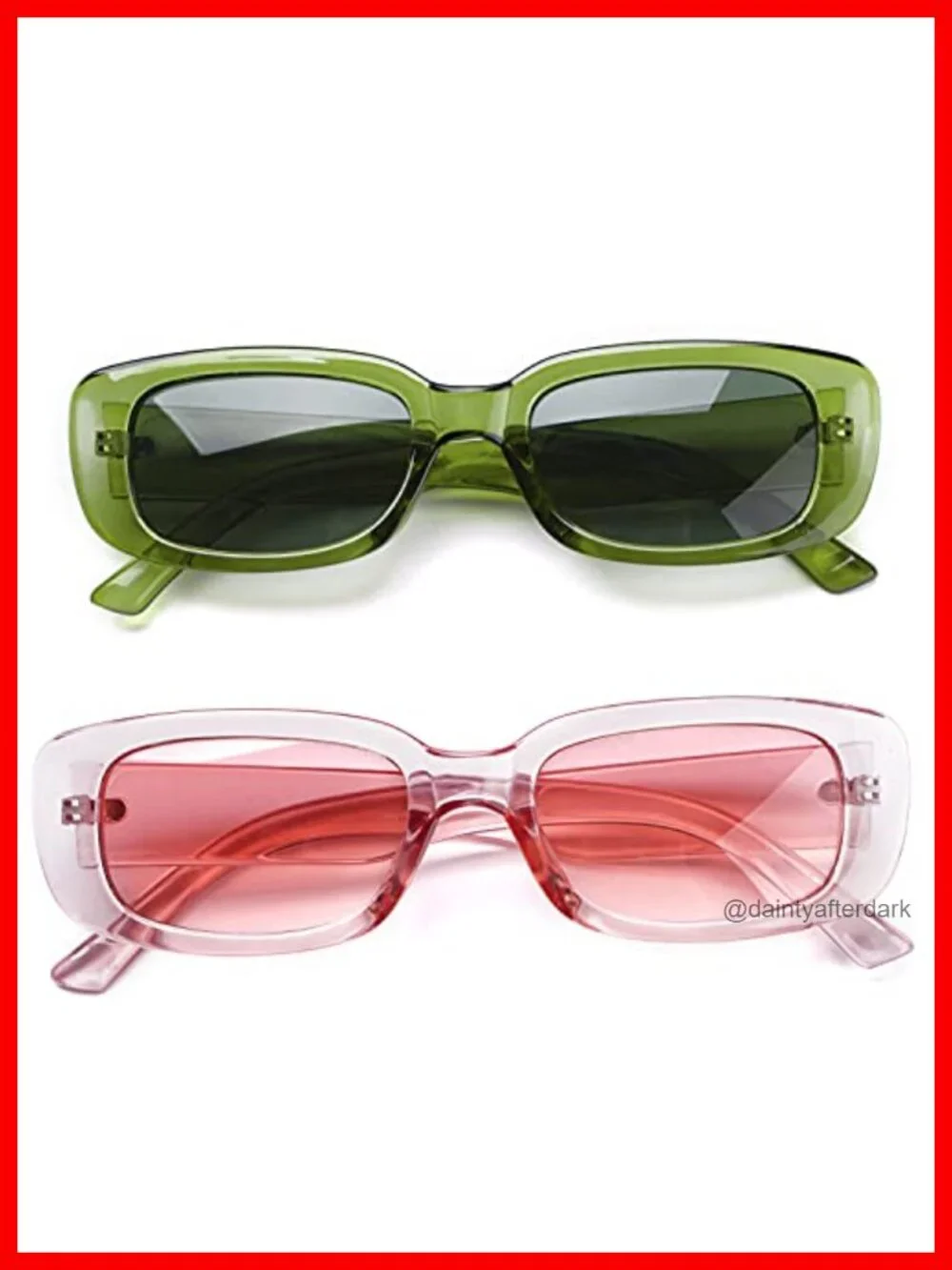 Retro Y2K Square Sunglasses for Women, UV400 Protection, 4 Pack